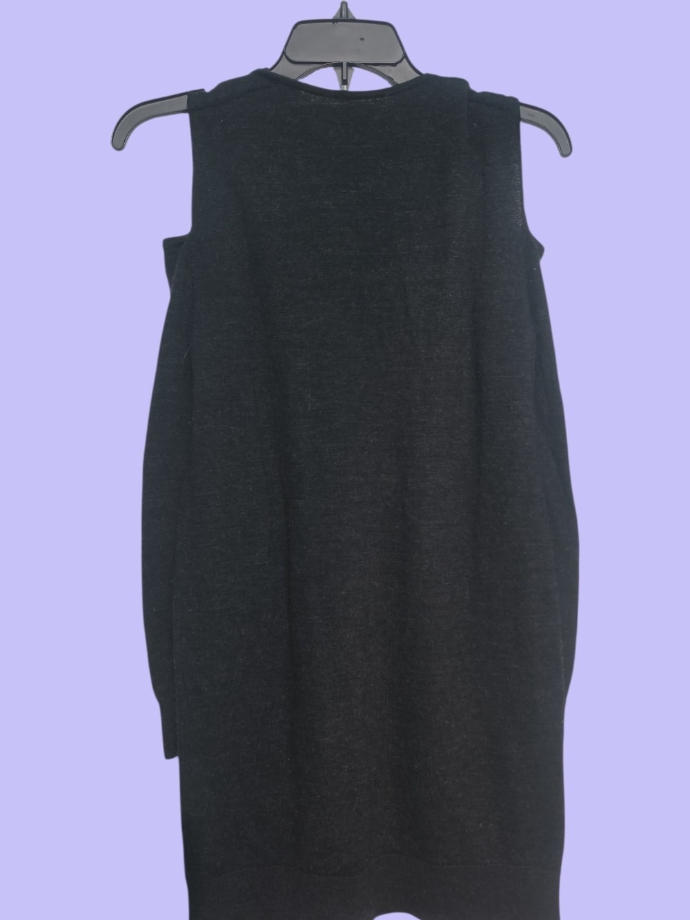 All Saints Charcoal Cold-Shoulder V-Neck Sweater Dress - Picture 3 of 3